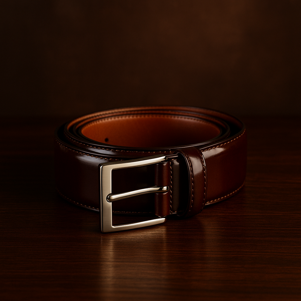 Cinturón Marrón con Hebilla Clásica