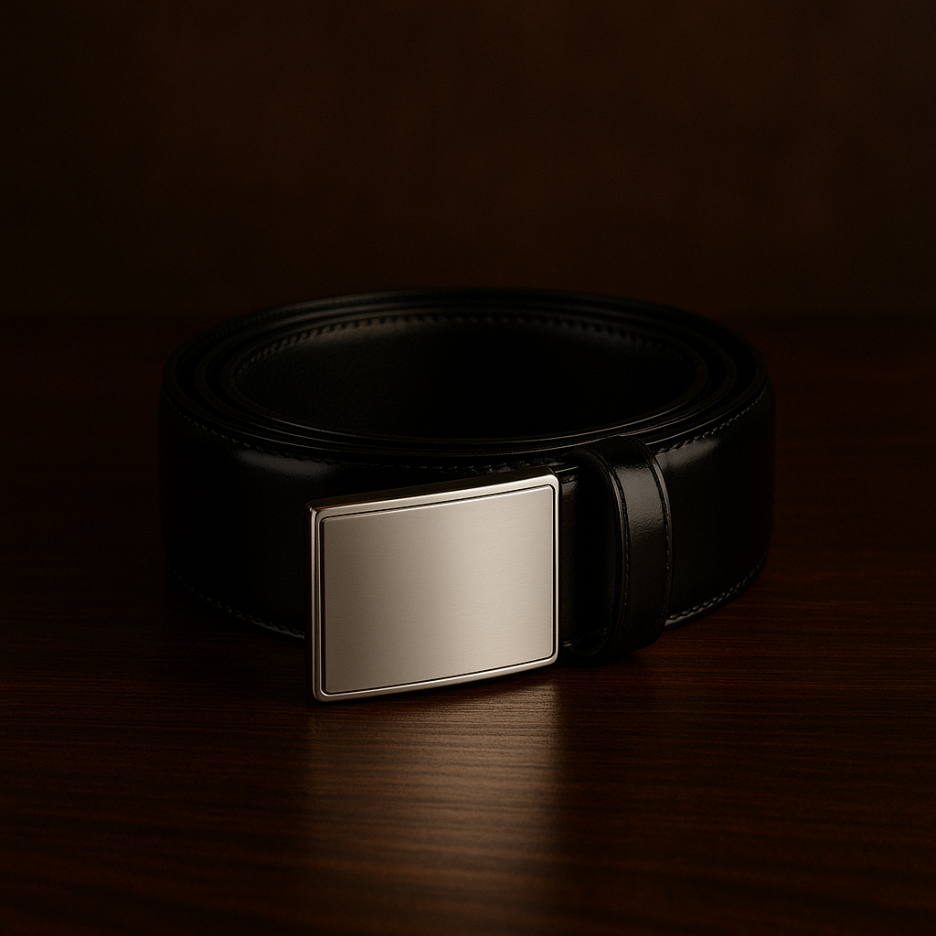 Cinturon Negro con Hebilla Placa