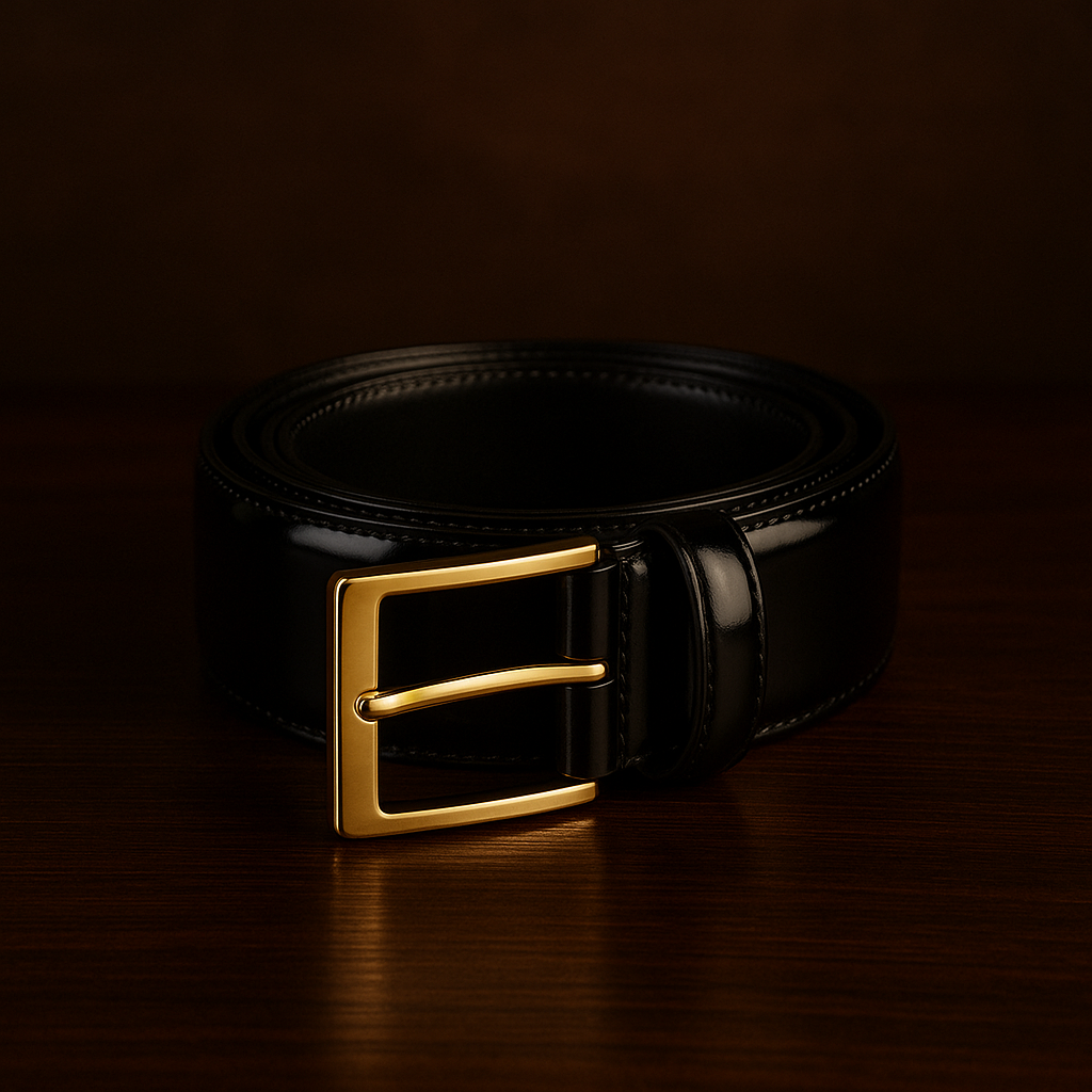 Cinturón Negro con Hebilla Clásica