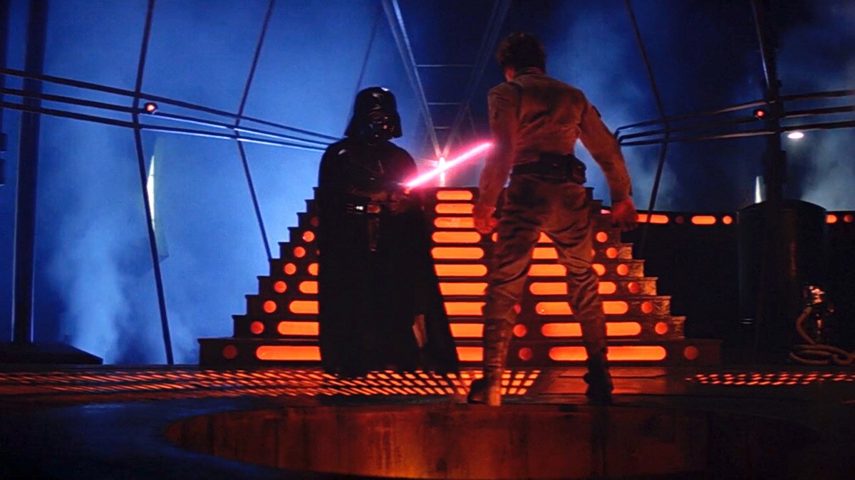 Darth Vader's fight with Luke, his Son Darth Vader fighting with his Son