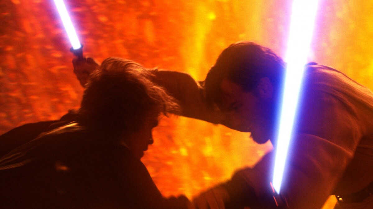 Darth Vader's fight with Obi Wan Kenobi, his Master Darth Vader Fighting with his Master, Obi Wan Kenobi