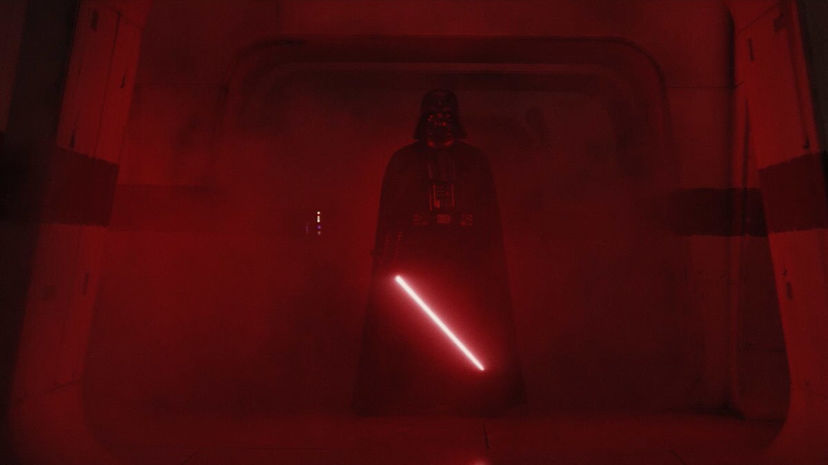 Darth Vader's entrance in Rogue One Darth Vader entering the assault of the Tantive IV in Rogue One